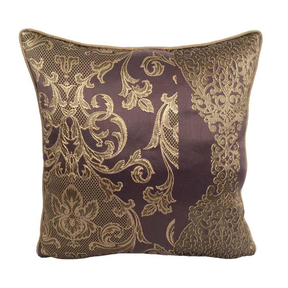 Satin Damask/Oriental Lavender Purple/Gold Pillow Case/Cushion Cover