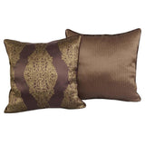 Satin Oriental (Centered) Pattern 18"x18" Lavender Purple/Gold Pillow/Cushion Cover