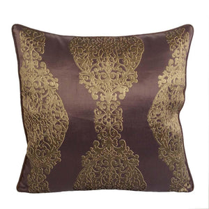 Satin Oriental Square Lavender Purple/Gold Pillow Case/Cushion Cover