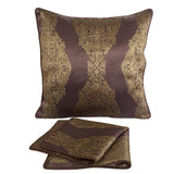 Satin Oriental (Sided) Pattern 18"x18" Lavender Purple/Gold Pillow Case/Cushion Cover