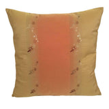 Satin Floral Embriodery 18x18 Orange/Yellow Pillow Case /Cushion Cover
