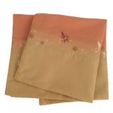 Satin Floral Embroidery Pattern 18"x18" Orange/Yellow Pillow Case/Cushion Cover