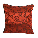Satin Leaves 18"x18" Red/Black Decorative Pillow Case/Cushion Cover