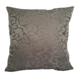 Satin Leaves 20"x20" Smoke Gray Decorative Pillow Case/Cushion Cover