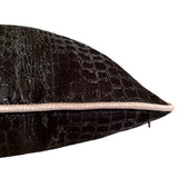 Satin Crocodile/Alligator Pattern 20"x20" Black Pillow Case/Cushion Cover