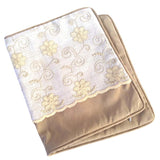 Shantung Satin/Linen Floral Pattern 12"x20" Beige/Cream Pillow Case/Cushion Cover