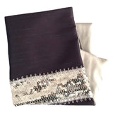 Satin 18"x18" Purple Pillow Case/Cushion Cover - Sequin Embroidery Applique