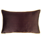 Satin Floral/Striated Pattern 12"x20" Brown Pillowcase/Cushion Cover Embroidery Applique