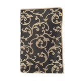 Satin Textured Ivy Pattern Black-Cream 20"x30" Queen Size Pillow Cover Sham