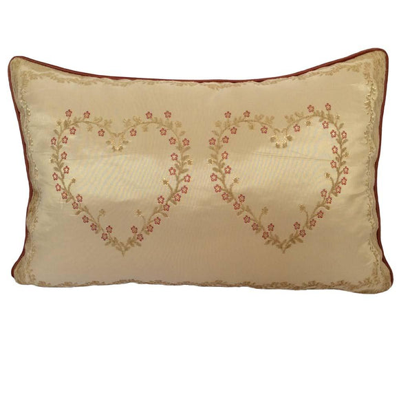 Satin/Chenille Embriodery Love Boudoir Beige Pillowcase/Cushion Cover