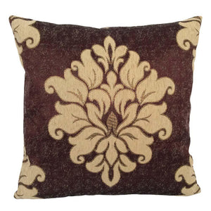 Satin/Chenille Damask Pattern 18"x18" Purple Pillow Case/Cushion Cover