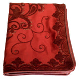 Satin/Chenille Jacquard Floral-Damask Pattern 20"x28" Red Pillow Case/Cushion Cover