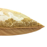 Satin/Chenille Jacquard Damask Pattern 20"x28" Mustard/Cream Pillow Case/Cushion Cover