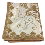 Satin/Chenille Jacquard Damask Pattern 20"x28" Mustard/Cream Pillow Case/Cushion Cover