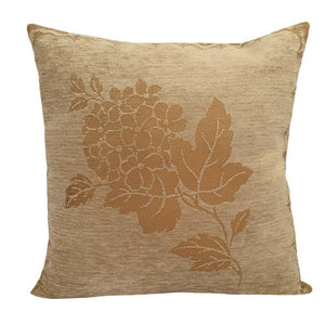Chenille Floral Square Beige Decorative/Throw Pillowcase/Cushion Cover