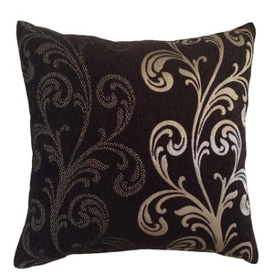 Chenille Solid/Dot Leaves Black Decorative Pillow Case/Cushion Cover