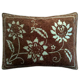 Upholstery/Chenille Floral Pattern 20"x28" Brown/Green Pillow/Cushion Cover Gold Effect