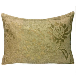 Upholstery/Chenille Floral Pattern 20"x28" Beige Pillow/Cushion Cover Gold Effect