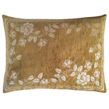 Upholstery/Chenille Rose Floral Pattern 22"x30" Mustard Pillow Case/Cushion Cover