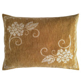 Upholstery/Chenille Begonia Floral Pattern 22"x30" Mustard Pillow Case/Cushion Cover