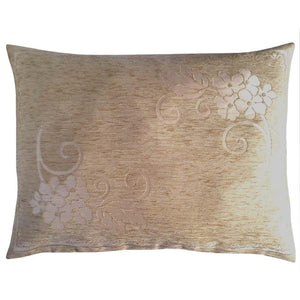 Upholstery/Chenille Begonia Floral Pattern 22"x30" Beige Pillow Case/Cushion Cover