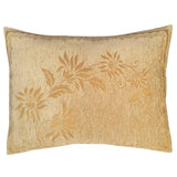 2 pcs Upholstery-Chenille Beige (Mustard Mum Flowers) Queen Size 22"x30" Pillow Cover