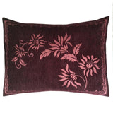 2 pcs Upholstery-Chenille Purple (Pink Mum Flowers) Queen Size 22"x30" Pillow Cover