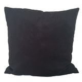 Suede Floral Lace Applique 18"x18" Pillow Cover - Black