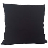 Linen & Ikat Applique Pattern 18"x18" Pillow Cover - Black